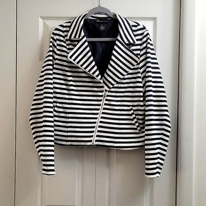 Lane Bryant stripped moto jacket